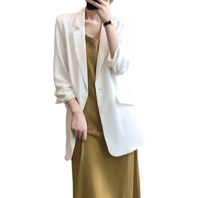 Thin chiffon small suit for women mid-length summer high-end slim and ...