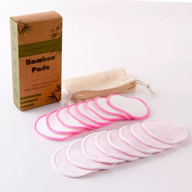 亚马逊环保3层竹纤维卸妆垫彩色天鹅绒卸妆棉垫可重复使用