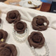 Retro golden style coffee-colored camellia brooch, versatile Maillard corsage, spring and summer white skirt outfit pin