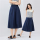 Giordano skirt for women's new summer literary style pure color pure cotton poplin pleated a-line skirt 05465086