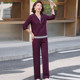 Middle-aged and elderly mothers spring and autumn new hooded zipper sweatshirt suit women's loose slimming versatile casual pants two-piece set