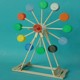 Students make their own ferris wheel waste, use handmade DIY materials, technology small production, creative environmental protection competition works