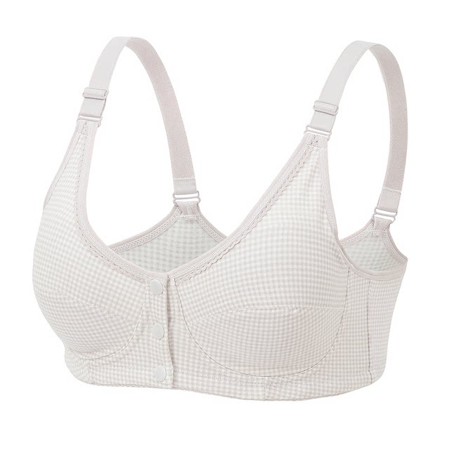 Pure cotton front button large size girl bra junior high school student fat MM upper support fixed elderly breastfeeding without sponge underwear