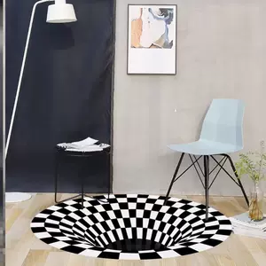 黑白立体3d视觉圆形地毯 新人首单立减十元 22年2月 淘宝海外