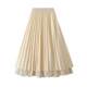Pleated skirt for women in autumn and winter spliced ​​lace skirt for mid-length two sides with draped fashionable mesh big hem skirt 8611

