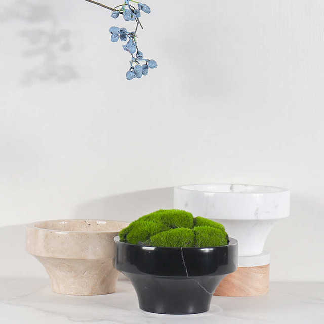 
Round ins green decorative marble flower pot model room plant multi-Nordic ornaments home garden meat hotel