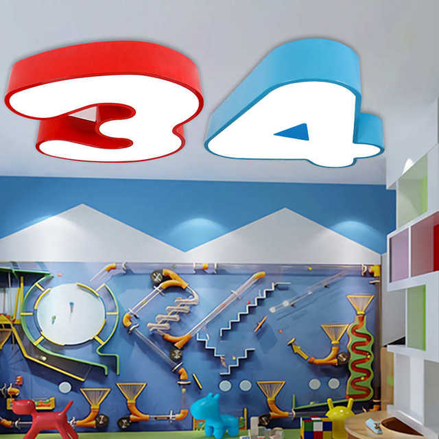 
Creative Digital Chandelier Classroom Letter Lamp LED Bedroom Kindergarten Amusement Park Children's Clothing Mother and Baby Store Suction Chandelier