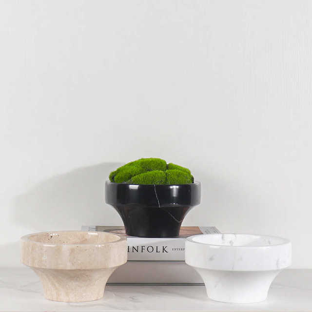 
Round ins green decorative marble flower pot model room plant multi-Nordic ornaments home garden meat hotel
