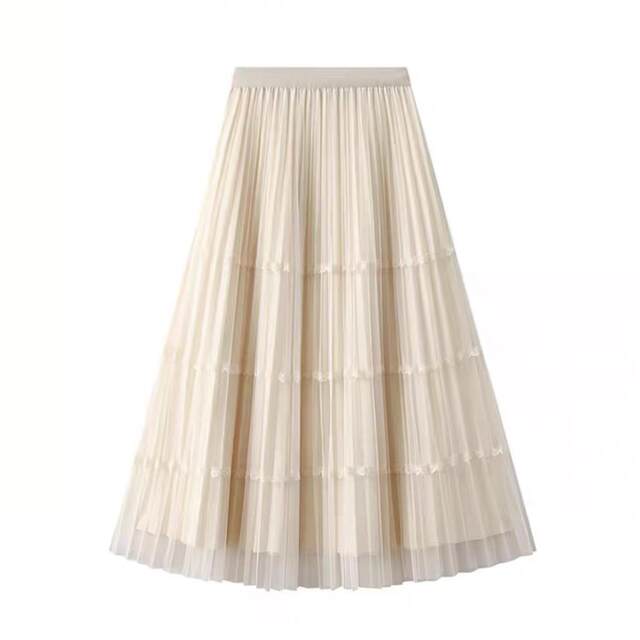 New autumn and winter high-waisted and versatile slim mesh lace spliced ​​skirt customized for women
