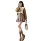 Black pleated skirt autumn 2025 new autumn winter design flask abdomen zipper high -waisted half body skirt A -line skirt