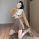 Black pleated skirt autumn 2025 new autumn winter design flask abdomen zipper high -waisted half body skirt A -line skirt