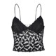 Fan brick pat welfare style lace suspender vest women 288