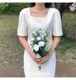 < -Cloves> Korean retro French literary dress, traveling, photographed light wedding dress white dress, wedding bride
