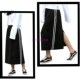 Spring and summer cotton mid-length skirt black high waist versatile skirt women's two-way bar rear slit loose casual sports skirt
