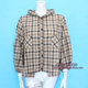 Literary style 773 plus size women's snow blue shirt new hooded top shirt Korean style jacket plaid puff sleeves