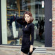 Yingkeren's new autumn and winter large size slim-fitting hollow hip-covering sexy nightclub wear fashionable long-sleeved Chinese style dress