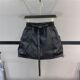 Large pocket worker skirt female 2024 summer new loose waist tape rope thinner A -line casual sports skirt
