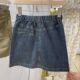 Extra large size 300Jin [Jin equals 0.5 kg] High-waist denim skirt for women in summer slim drawstring M zipper design hip-covering short skirt
