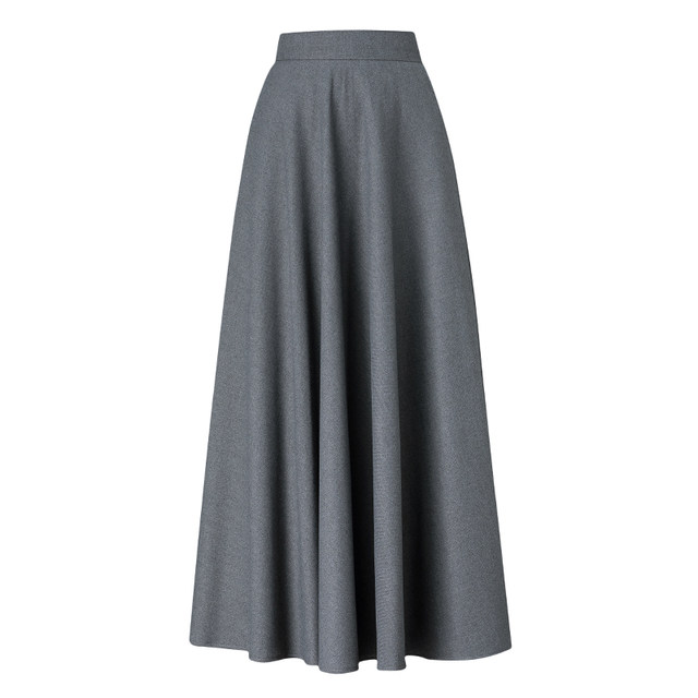 Autumn skirt for women's high waist versatile long skirt A-line skirt large sway umbrella skirt solid color pleated skirt large size mid-length dance skirt
