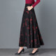 Autumn skirt for women's high waist versatile long skirt A-line skirt large sway umbrella skirt solid color pleated skirt large size mid-length dance skirt
