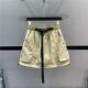 Large pocket worker skirt female 2024 summer new loose waist tape rope thinner A -line casual sports skirt
