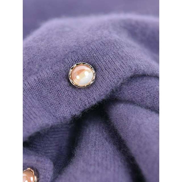 Middle-aged and elderly women's clothing 100% pure wool cardigan mom autumn and winter sweater coat middle-aged knitted sweater fashionable top