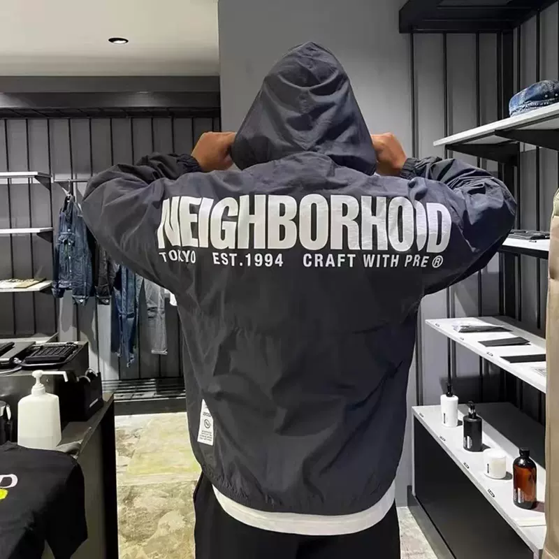 NEIGHBORHOOD ANORAK JK.NY NBHD 尼龙半拉链连帽冲锋衣夹克外套-Taobao