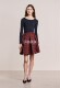Vogg France M autumn and winter new style beautiful dark red exquisite hollow mesh petals retro and elegant panton skirt