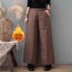 
Retro quilted thickened cotton pants for women's outer wear 2025 autumn and winter loose casual lightweight straight pants warm wide-leg trousers