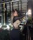 LA PINKY European and American sexy black deep V suspender breasts and slim hollow long-sleeved shirt fake two-piece base shirt