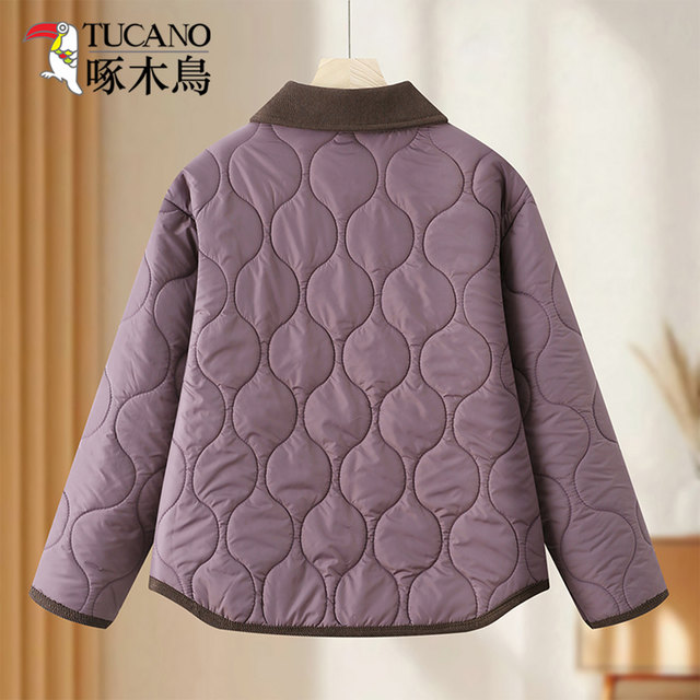 Woodpecker mother winter down cotton jacket short cotton jacket middle-aged and elderly women autumn and winter noble lady small cotton jacket