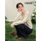 Wide color irregular design slit sweater top for women 2025 spring new apricot color inner bottom sweater