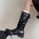 Meow's Sky 2025 Autumn New Slim Tall Boots Long Boots Women's Thick Heel Versatile Western Cowboy Boots