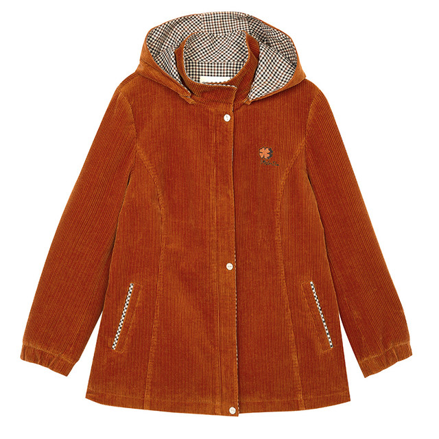 Milanden middle-aged and elderly women's warm corduroy mom jacket 2024 autumn and winter new retro corduroy top