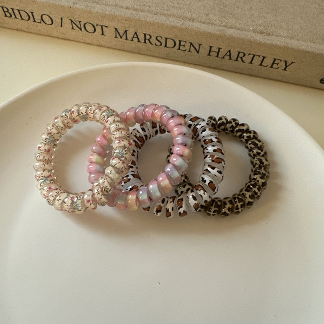 
Cute leopard print flower high resilience thick phone line hair loop durable no damage hair rope without marks hair rope rope rope rope