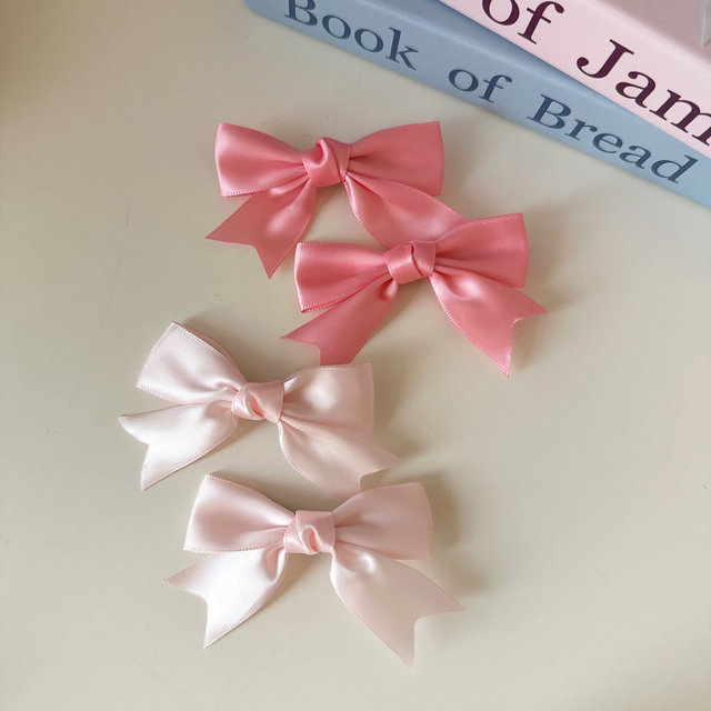 Cute satin bow hair clip bangs clip broken hair edge clip double ponytail ribbon clip girl hair accessories hair clip
