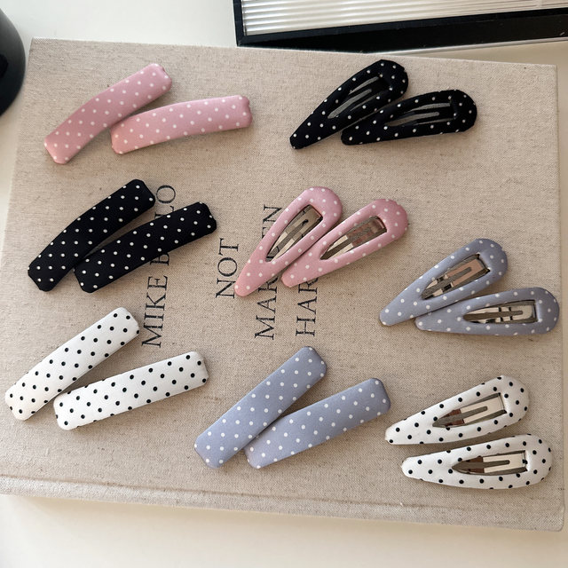 French retro polka dot bb clip ins versatile bang clip niche temperament high-end feel side clip atmosphere hair clip
