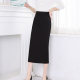 Black hip skirt with half-length skirt with one-step skirt with a slit summer professional commuting OL long skirt with elastic slim size to make you look thin