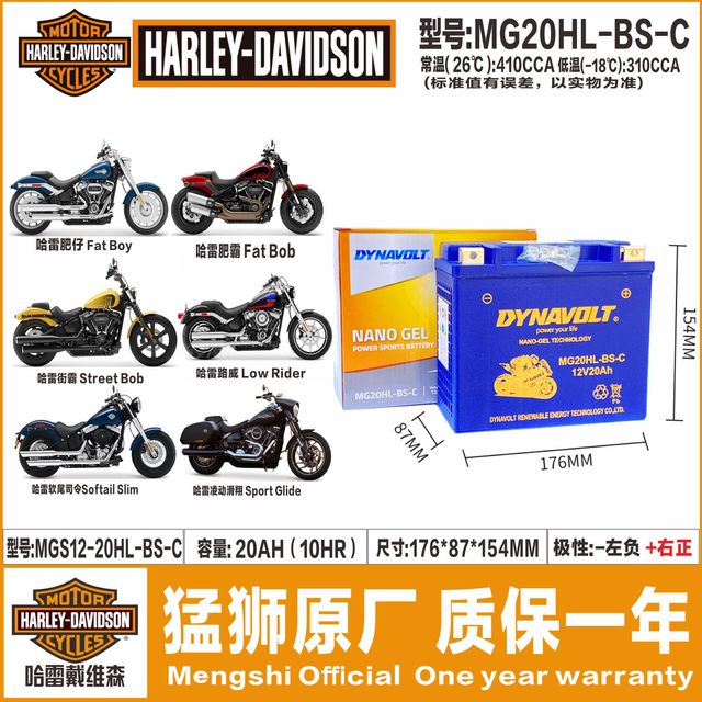 Harley 883 1200 X48/V72 Tough Guy 750 Harley Softail Commander Dyna Street Fighter Luwei Gliding Battery