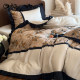Wandering in the maple forest French retro 100% cotton long-staple cotton four-piece set pure cotton printed high-end lace quilt cover bedding