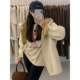 
Korean contrasting hooded double-sided cashmere coat for women's short autumn and winter new loose zippered woolen jacket to make you look thin