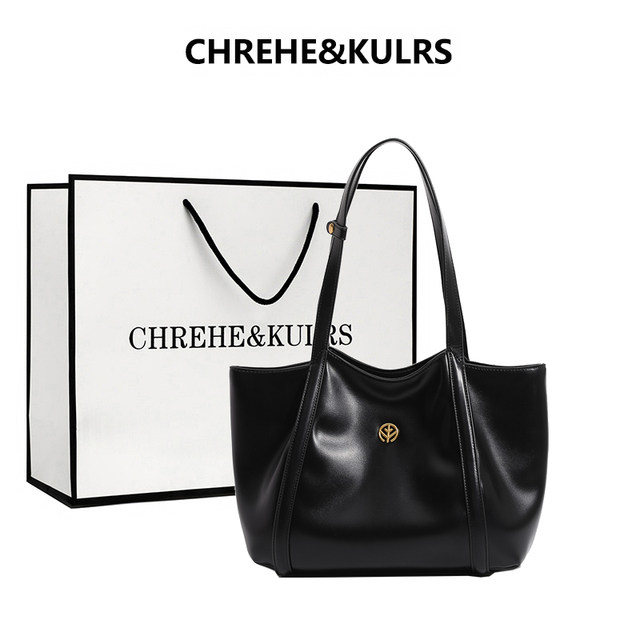 CHREHE/KULRS Li Sisi same bag vegetable tanned leather hand-held towing large capacity commuting one-shoulder computer bag