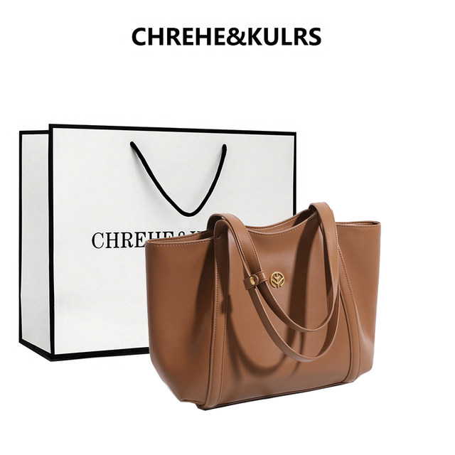 CHREHE/KULRS Li Sisi same bag vegetable tanned leather hand-held towing large capacity commuting one-shoulder computer bag