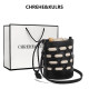 CHREHE/KULRS cowhide woven bucket bag for women 2025 summer new large capacity commuter one-shoulder crossbody bag