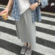 New summer skirt sports casual versatile straight-tube sweat skirt A-line skirt slit loose long skirt slightly fat
