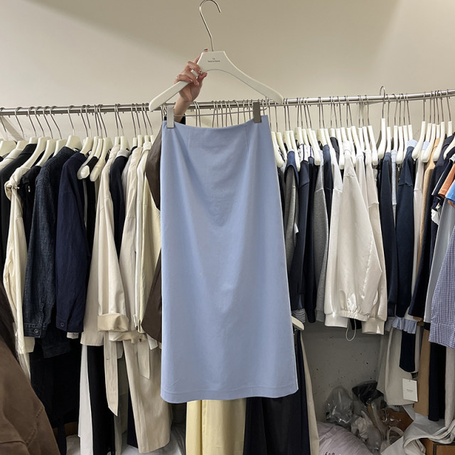 Texture Neola Dongdaemen New high-waisted straight skirt for women commuting style high intelligence slit long skirt