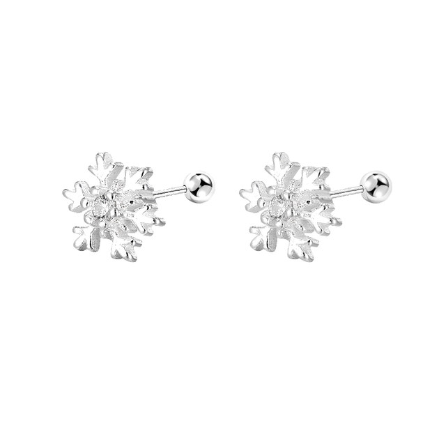 Miss Z 999 foot silver snowflake earrings for women light luxury niche design earrings for women 2025 new hot accessories