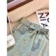 Hong Kong style retro summer old design niche fur edge fishtail skirt mid-length skirt denim skirt women
