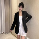 Collarless white suit women's jacket thin high-end 2025 spring and summer new V-neck slim fit slim temperament top