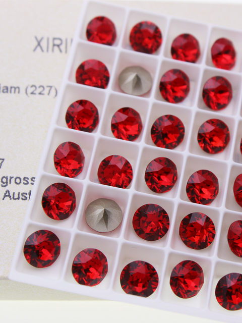 Shijia rhinestones 1088 pointed bottom round Austrian diamond 227 light red nail art jewelry pile drill ball handmade DIY with drill and repair drill